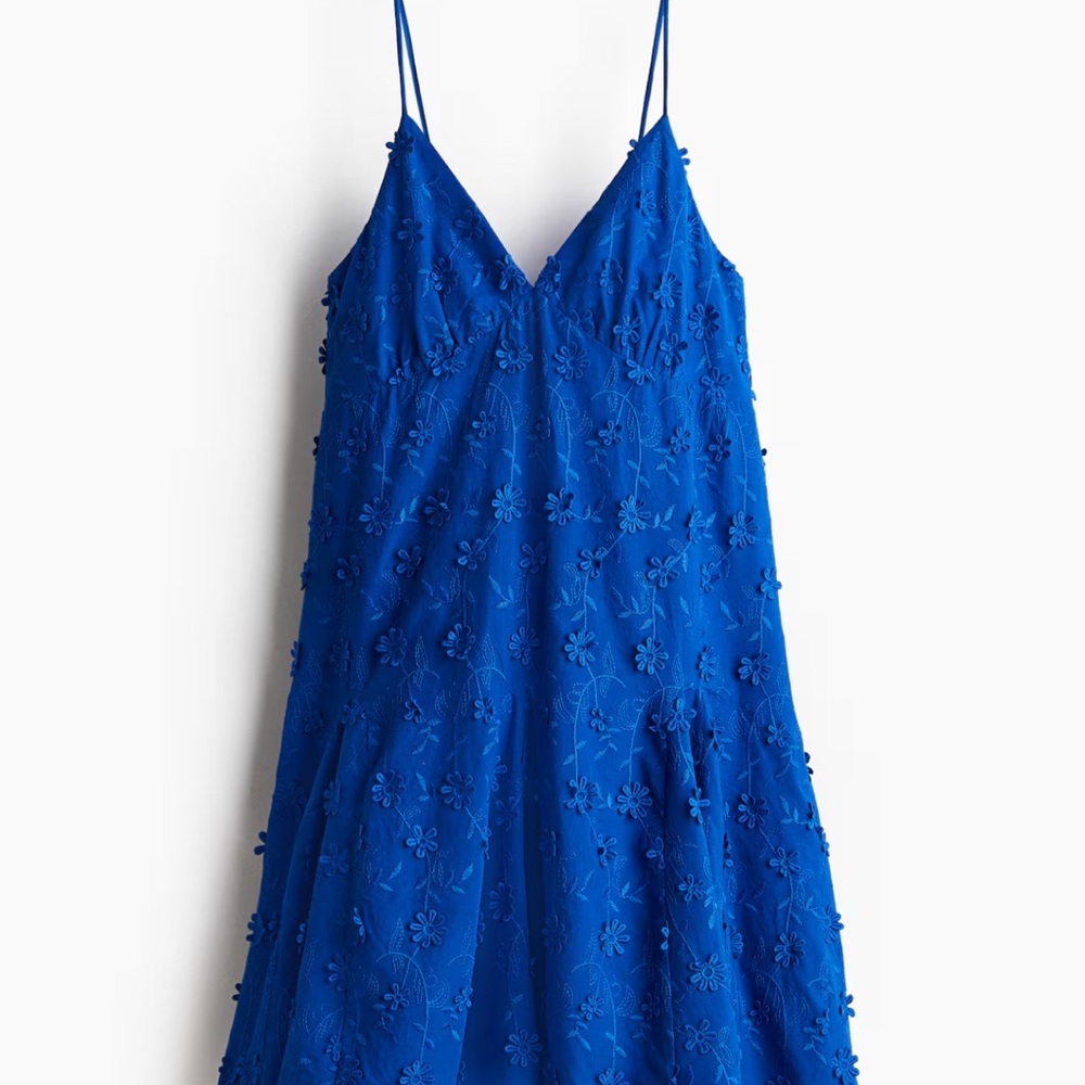 H&M Strapless Blue Floral Dress